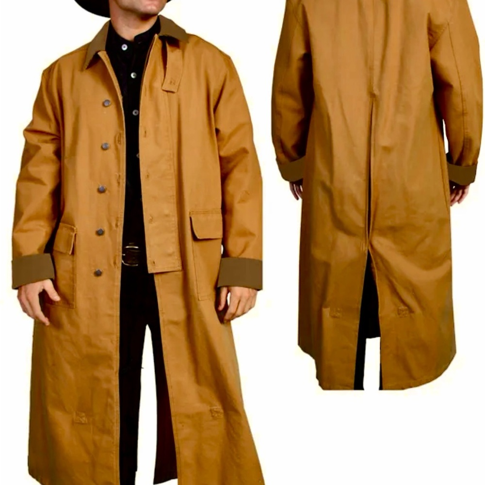 Oiled Canvas Cowboy Duster Drover Coat